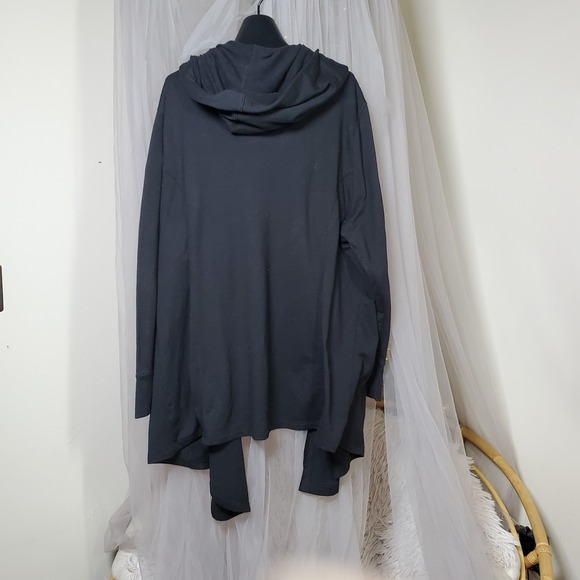 Whimsigoth Witchy Goblin Cardigan Hooded Black Open Front Waterfall 3X Fairy - Picture 4 of 6